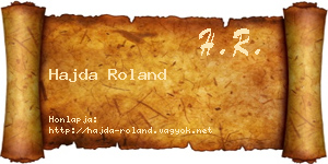 Hajda Roland névjegykártya